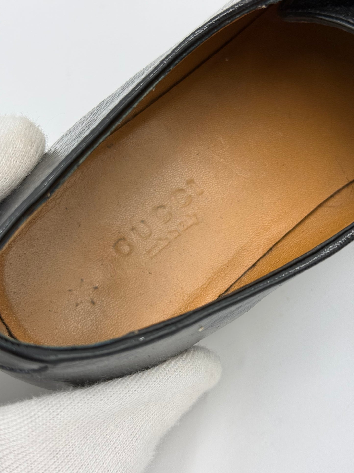 Gucci Scarpe Stringate Vintage Bamboo Heel Vernice Nero
