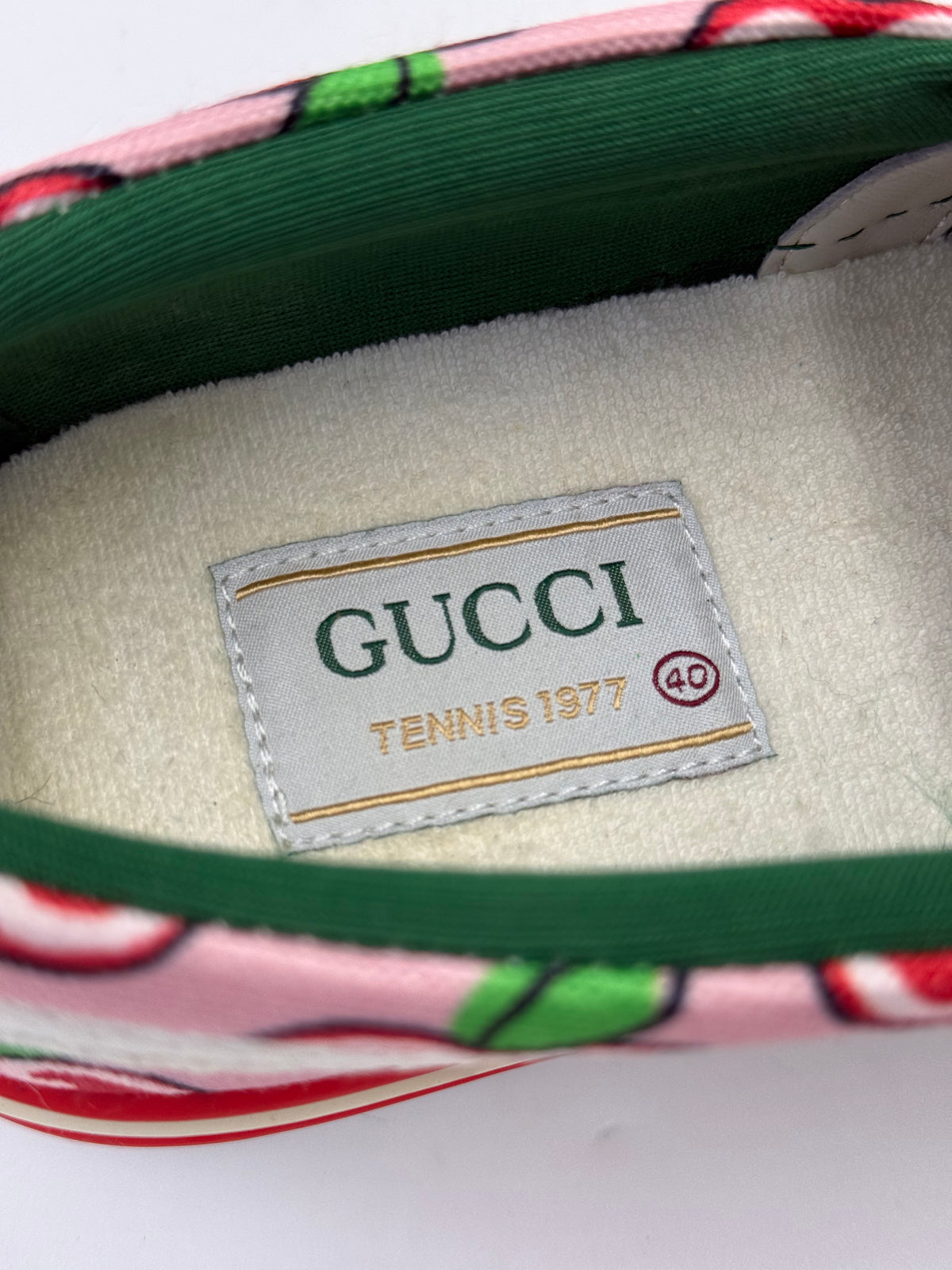Gucci Slip-on Tennis 1977 con Stampa Apple GG Rosa
