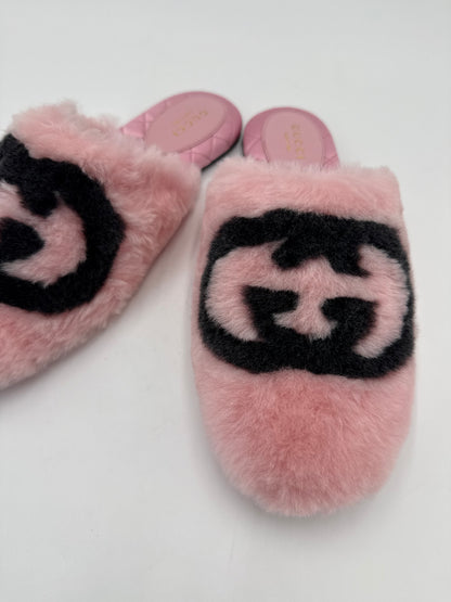 Gucci Slippers Sabot Plush by Alessandro Michele Rosa