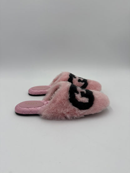 Gucci Slippers Sabot Plush by Alessandro Michele Rosa