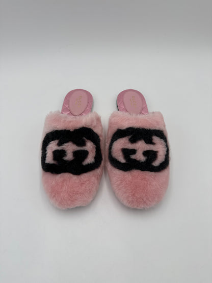 Gucci Slippers Sabot Plush by Alessandro Michele Rosa