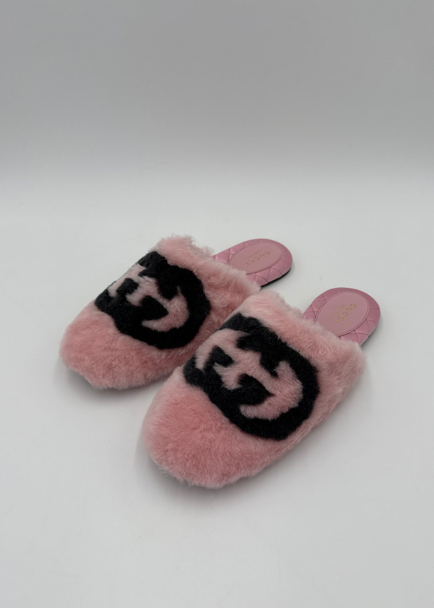 Gucci Slippers Sabot Plush by Alessandro Michele Rosa