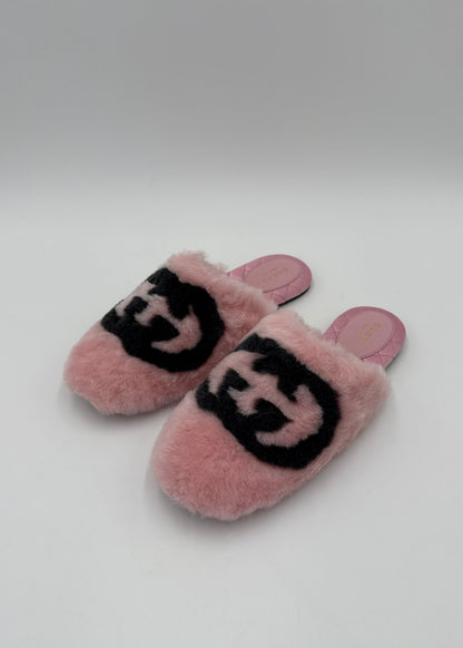 Gucci Slippers Sabot Plush by Alessandro Michele Rosa