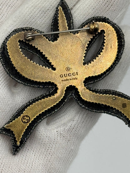 Gucci Spilla a Fiocco con Cristalli Fucsia - Pally Vintage Closet