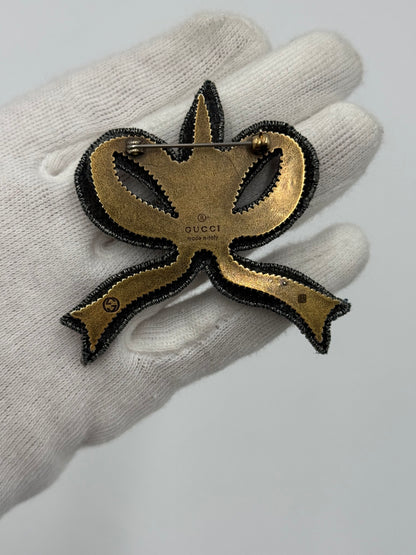 Gucci Spilla a Fiocco con Cristalli Fucsia - Pally Vintage Closet