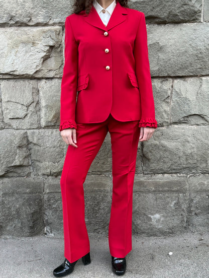 Gucci Tailleur con Dettagli Ruffled Rosso - Pally Vintage Closet