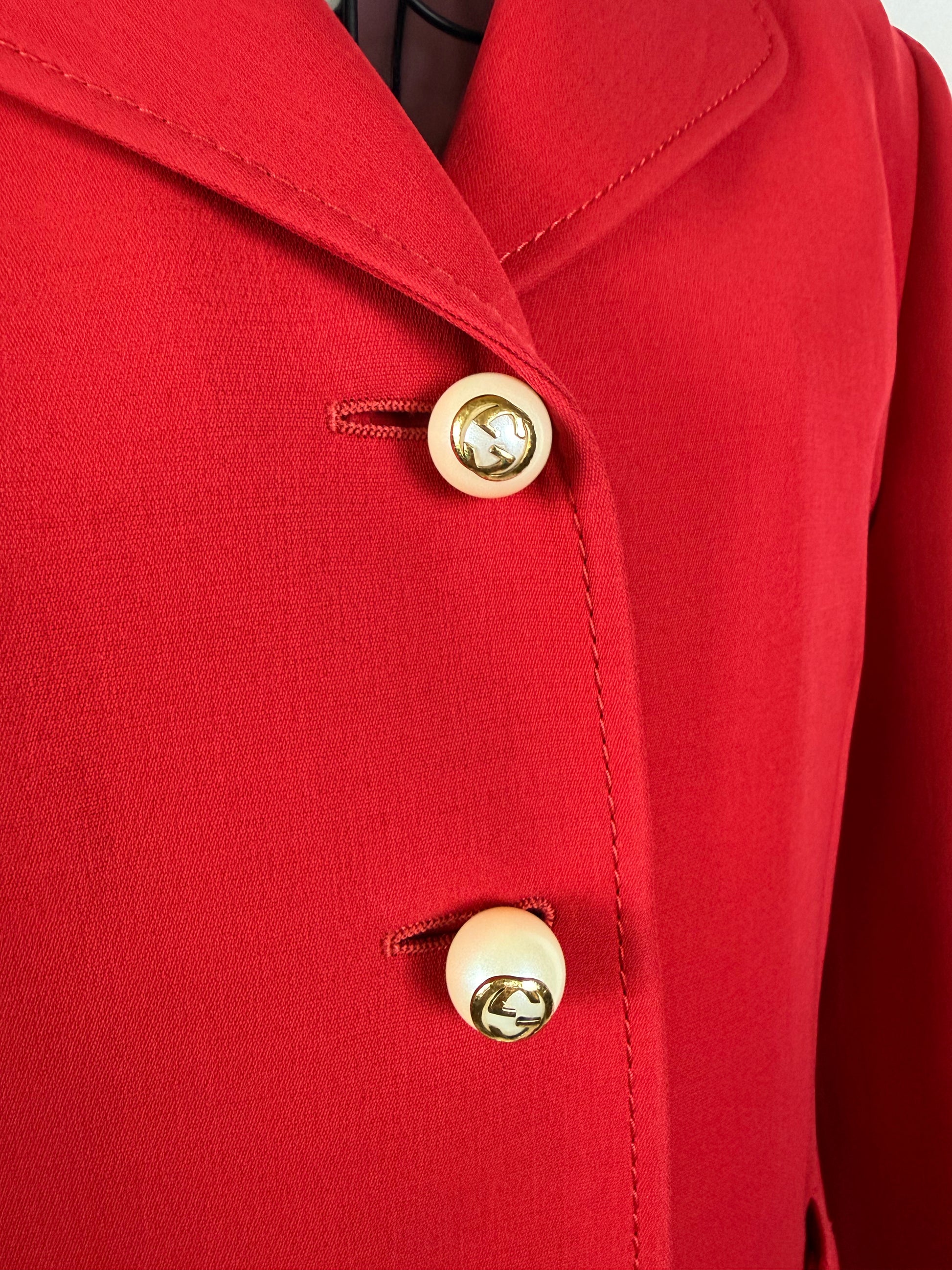 Gucci Tailleur con Dettagli Ruffled Rosso - Pally Vintage Closet