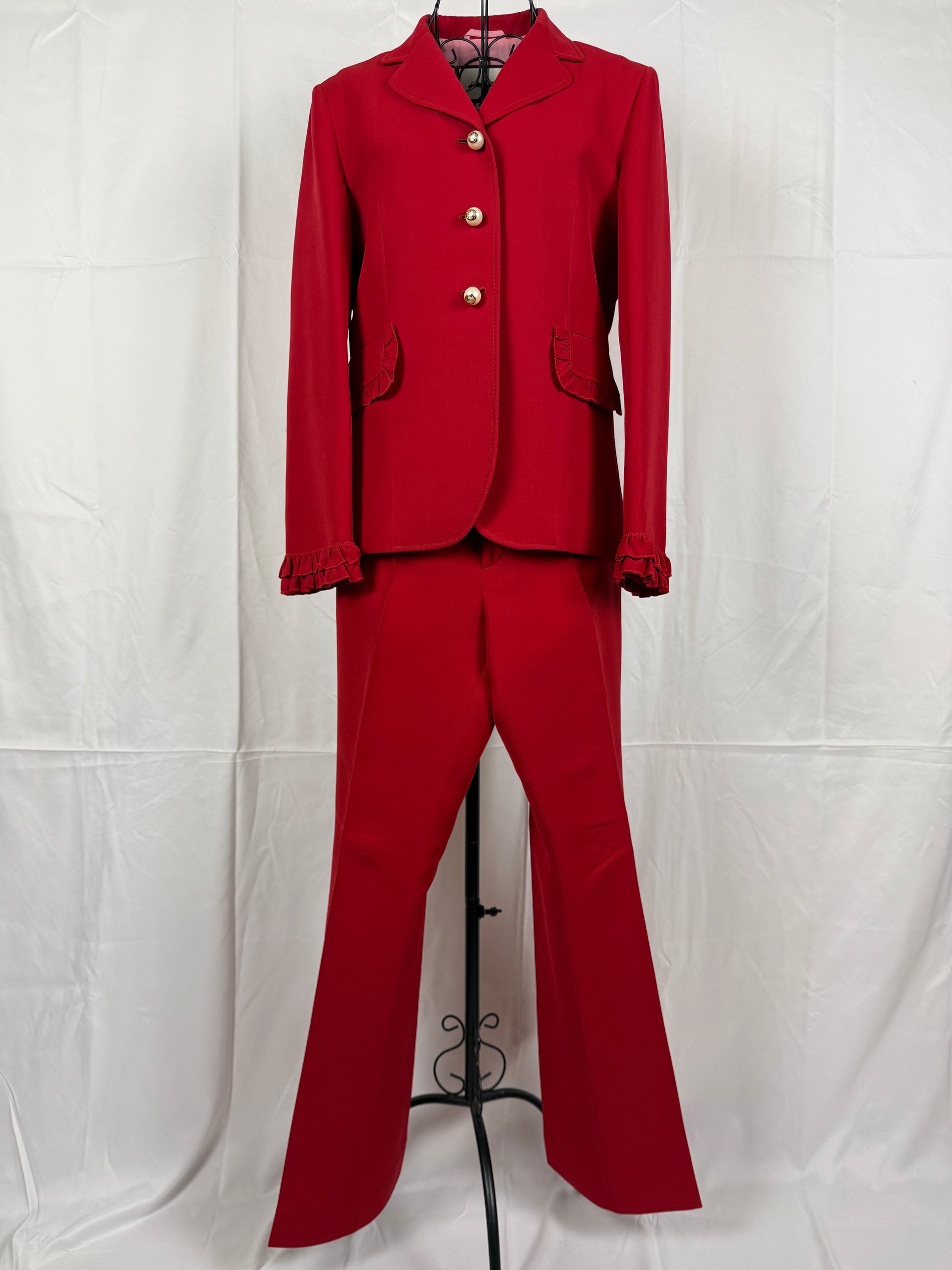Gucci Tailleur con Dettagli Ruffled Rosso - Pally Vintage Closet