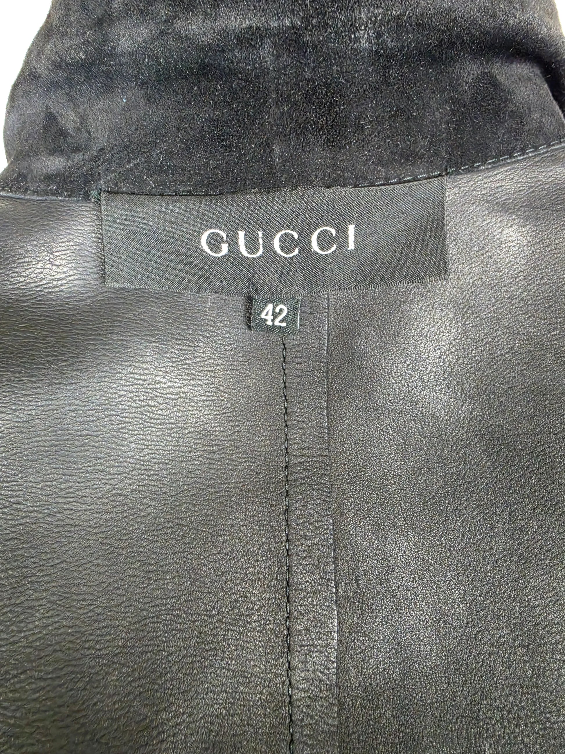 Gucci-Tom-Ford-Giacca-Biker-in-Pregiato-Camoscio-Nero-70263519248708 - Pally Vintage Closet