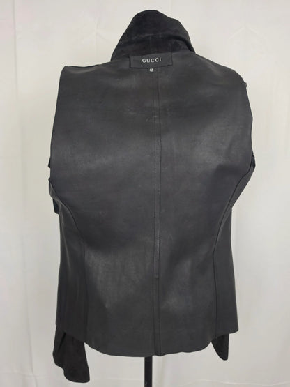 Gucci-Tom-Ford-Giacca-Biker-in-Pregiato-Camoscio-Nero-70263519281476 - Pally Vintage Closet