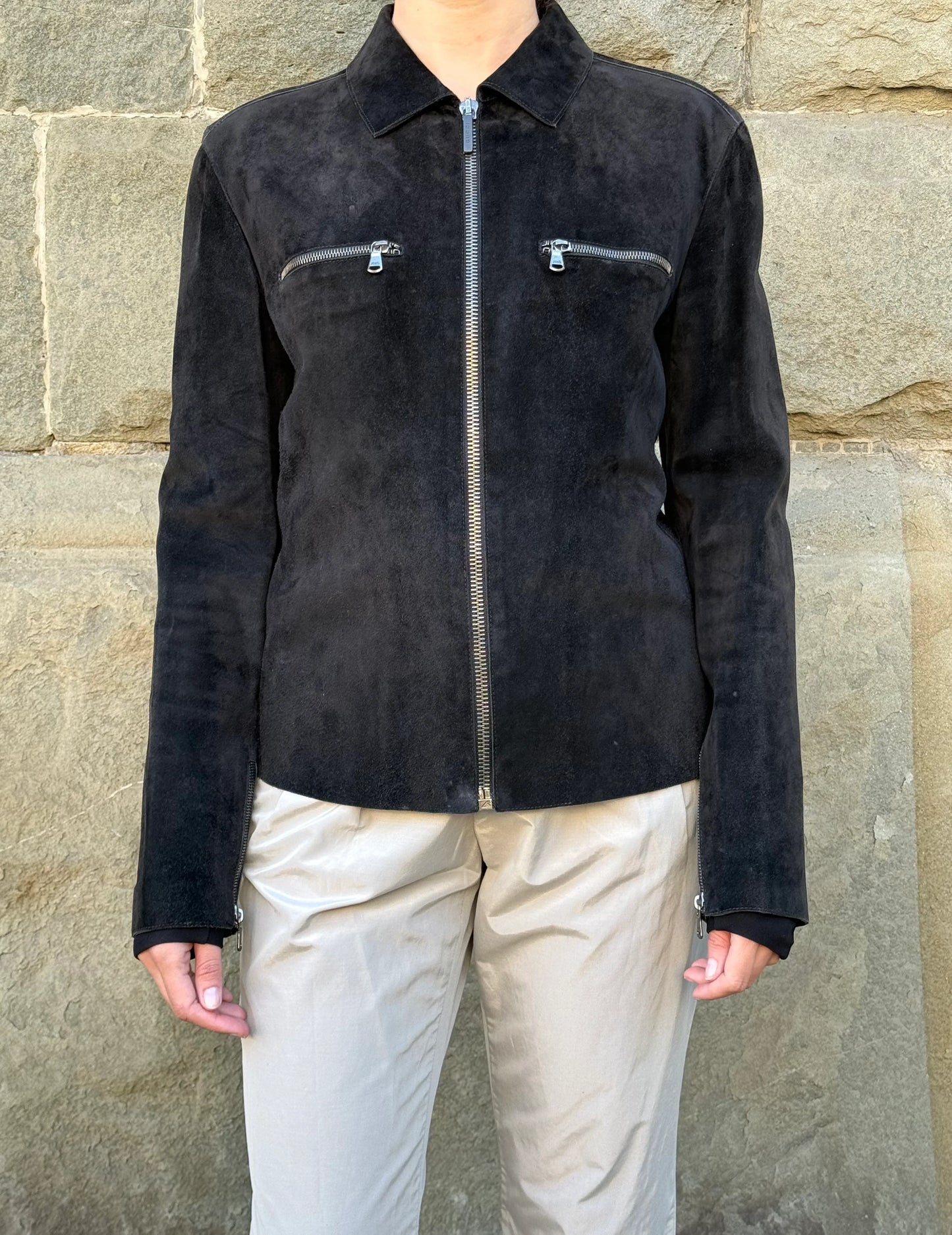 Gucci-Tom-Ford-Giacca-Biker-in-Pregiato-Camoscio-Nero-70300489515332 - Pally Vintage Closet
