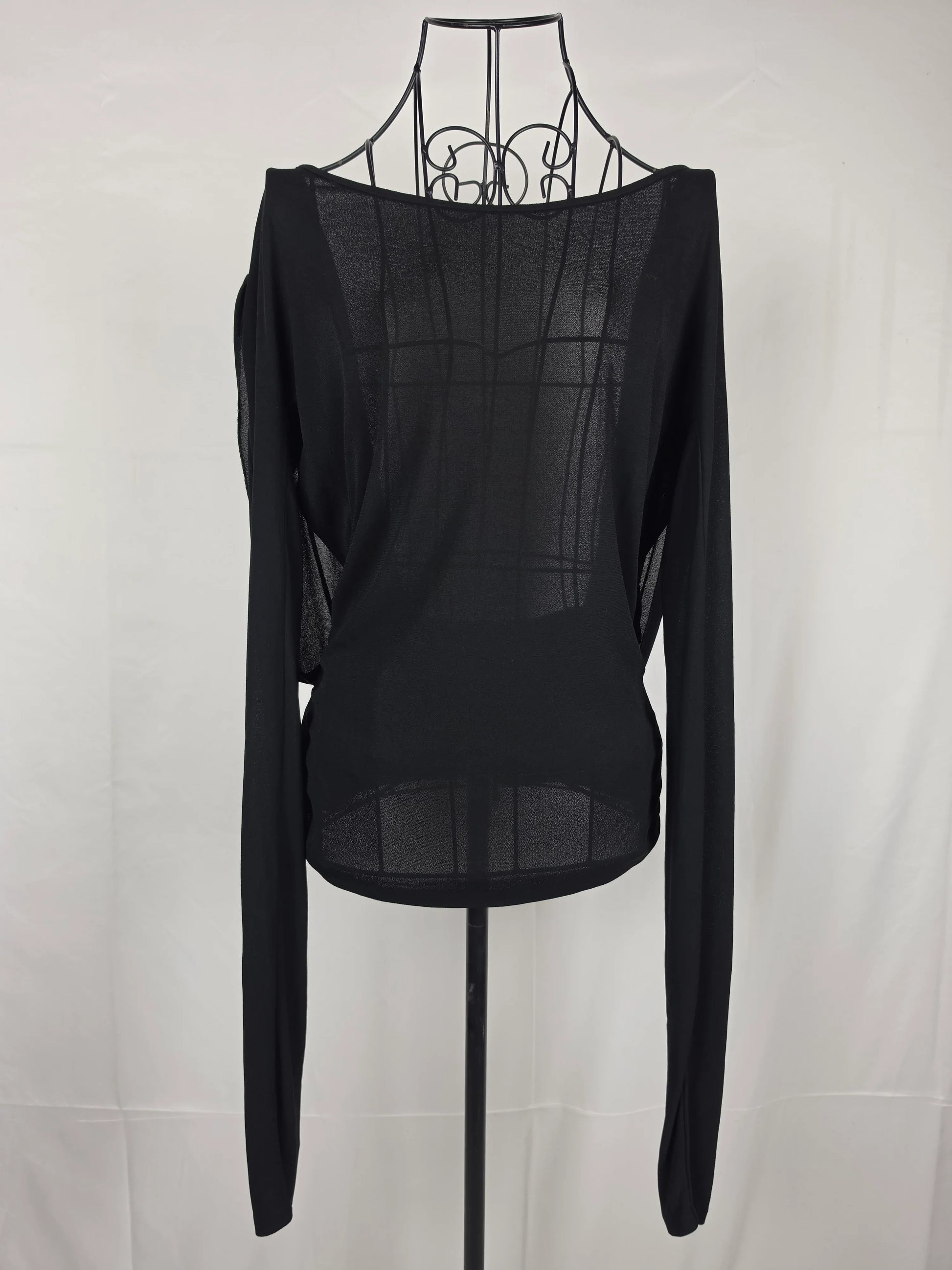 Gucci Top Tom Ford a Maniche Lunghe con Scollo a Drappeggio Nero - Pally Vintage Closet