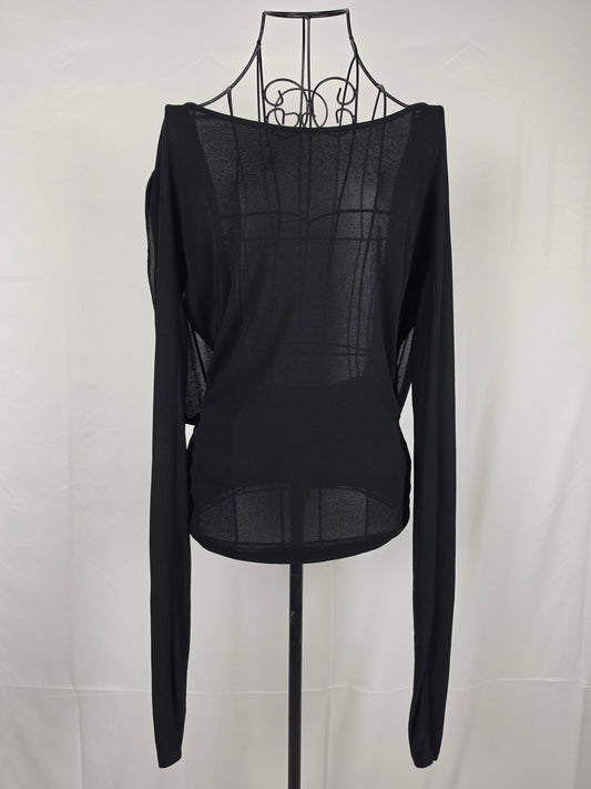 Gucci Top Tom Ford a Maniche Lunghe con Scollo a Drappeggio Nero - Pally Vintage Closet