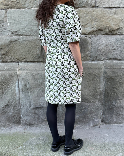 Gucci Vestito al Ginocchio Stampa Renne Verde e Avorio - Pally Vintage Closet