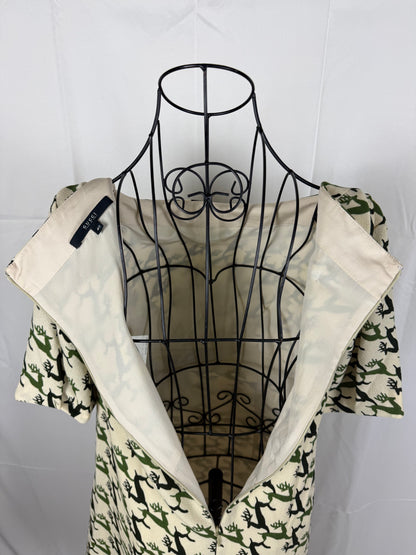 Gucci Vestito al Ginocchio Stampa Renne Verde e Avorio - Pally Vintage Closet