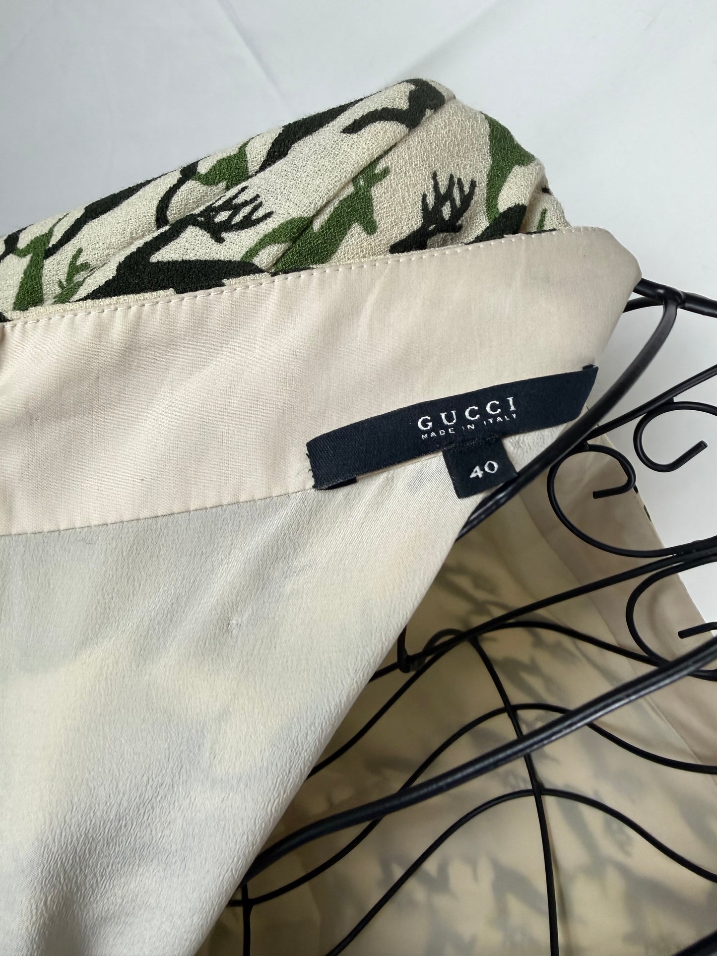 Gucci Vestito al Ginocchio Stampa Renne Verde e Avorio - Pally Vintage Closet