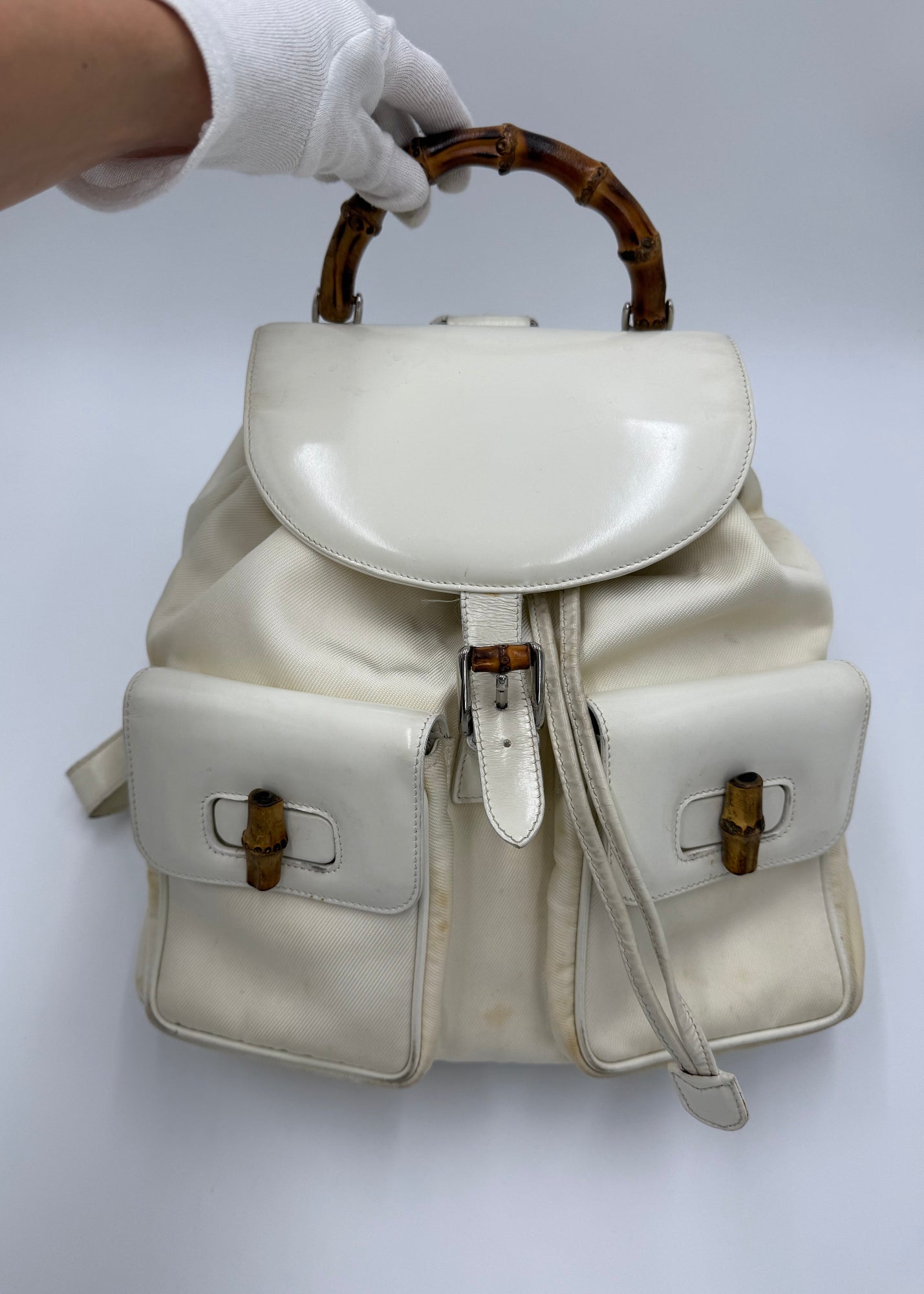 Gucci Zaino Bamboo Vintage Grande Panna