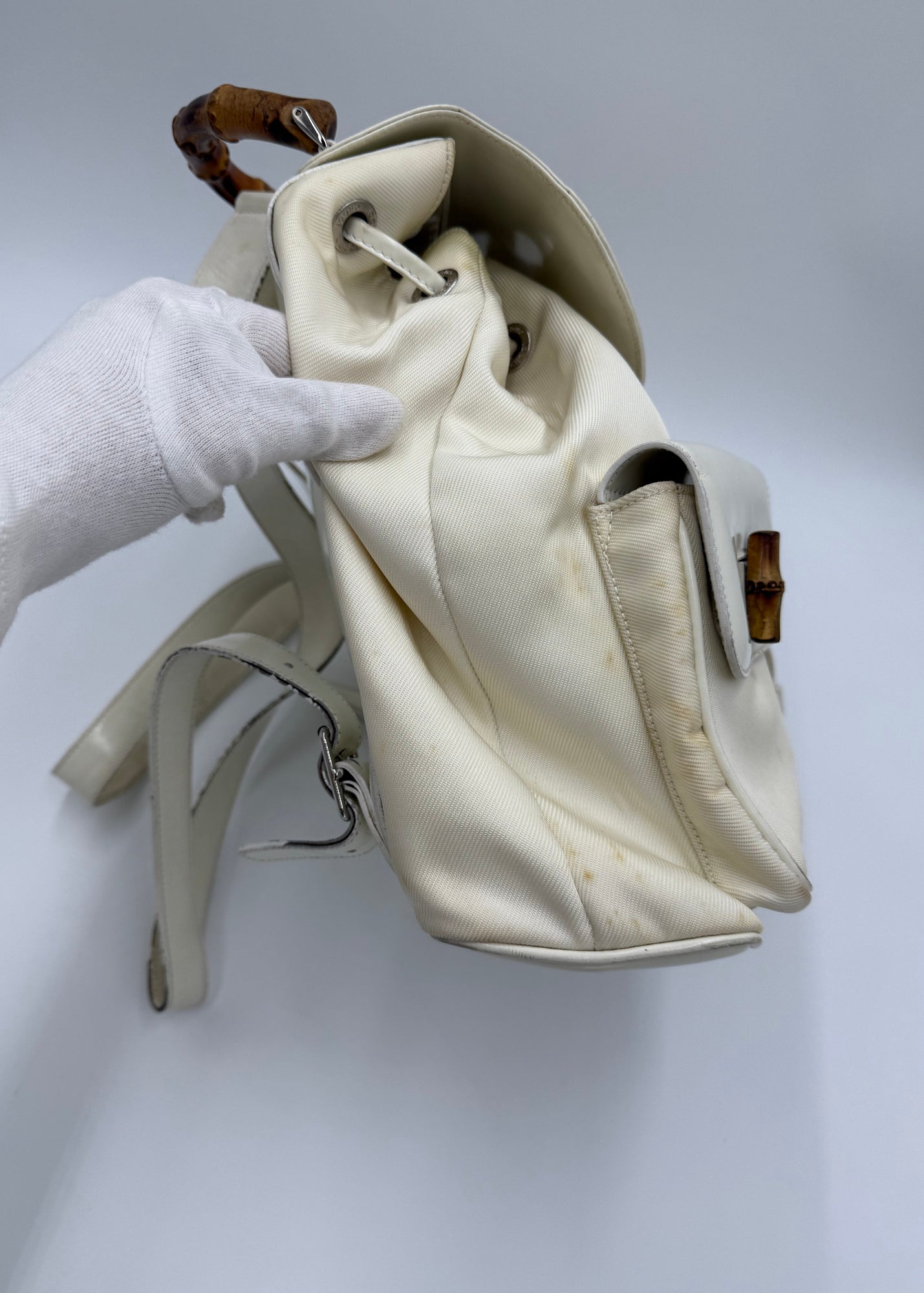 Gucci Zaino Bamboo Vintage Grande Panna