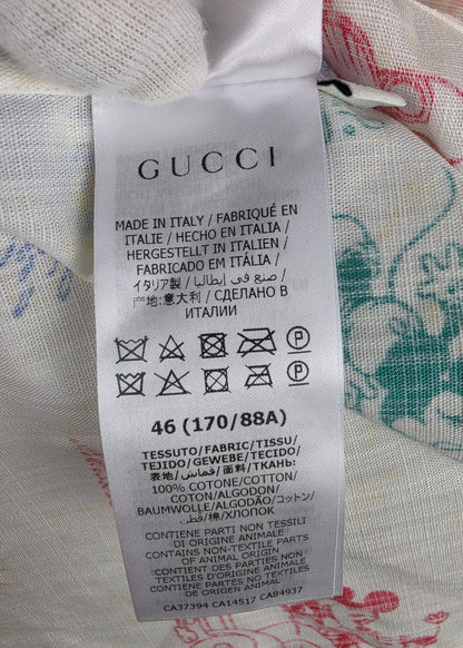 Gucci x Disney Camicia in Cotone con Stampa Iconica Cruise 2020 Avorio - Pally Vintage Closet