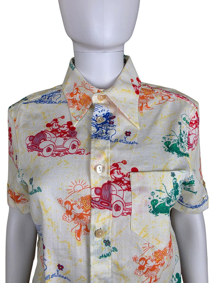 Gucci x Disney Camicia in Cotone con Stampa Iconica Cruise 2020 Avorio - Pally Vintage Closet