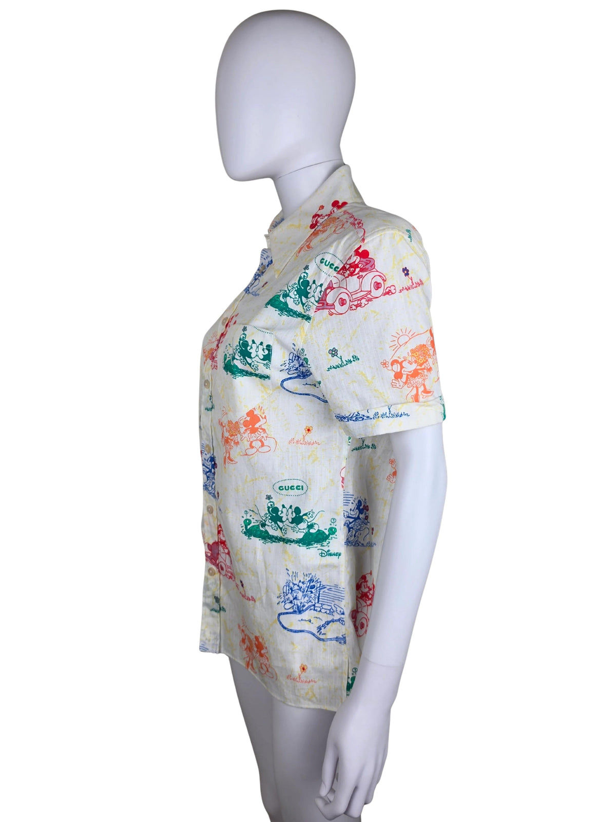 Gucci x Disney Camicia in Cotone con Stampa Iconica Cruise 2020 Avorio - Pally Vintage Closet
