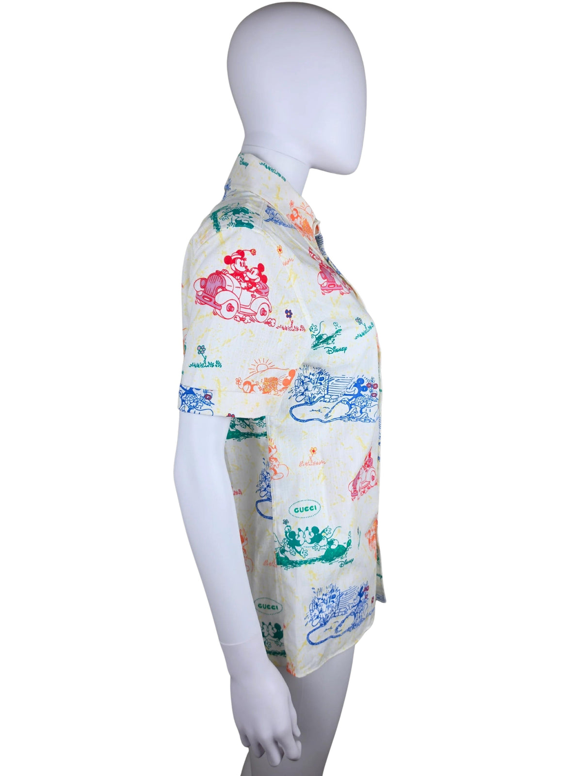 Gucci x Disney Camicia in Cotone con Stampa Iconica Cruise 2020 Avorio - Pally Vintage Closet