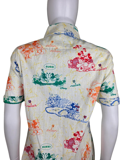 Gucci x Disney Camicia in Cotone con Stampa Iconica Cruise 2020 Avorio - Pally Vintage Closet
