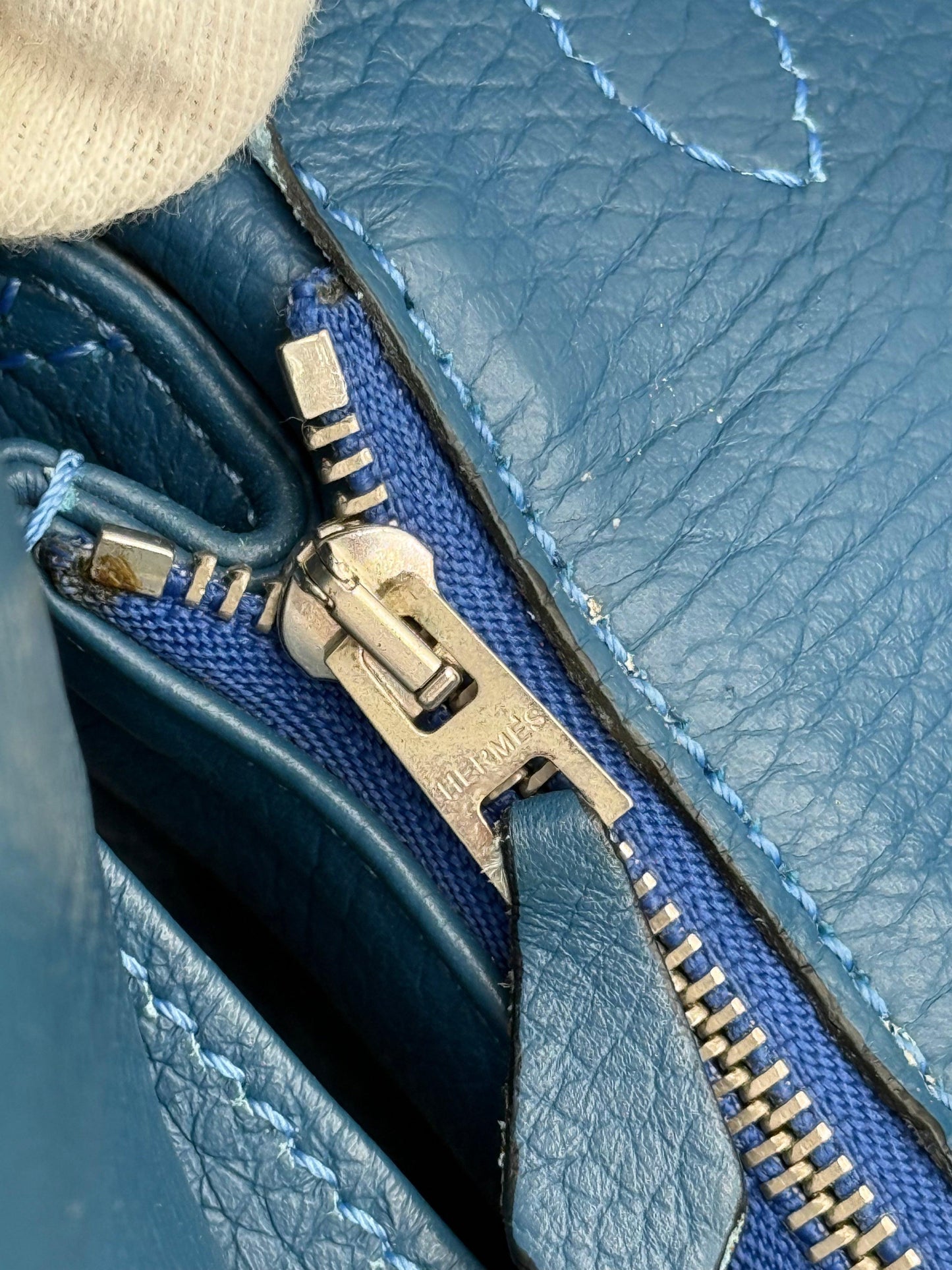 Herm-s-Borsa-Birkin-35-Blue-Jean-in-Pelle-Togo-con-Hardware-Palladio-70420589936964 - Pally Vintage Closet