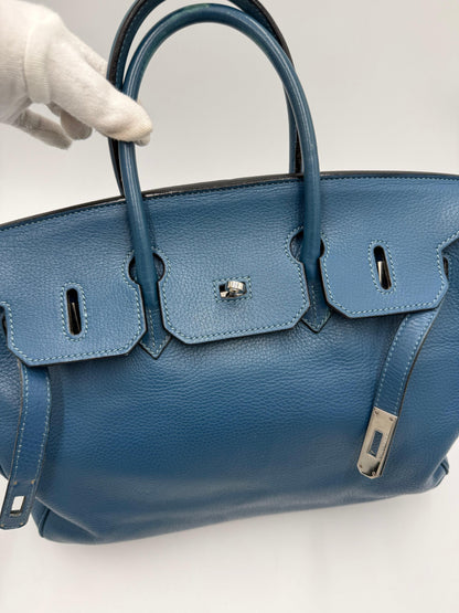 Herm-s-Borsa-Birkin-35-Blue-Jean-in-Pelle-Togo-con-Hardware-Palladio-70420590002500 - Pally Vintage Closet