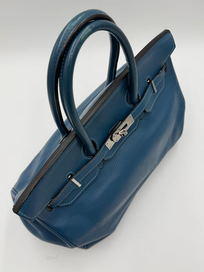 Herm-s-Borsa-Birkin-35-Blue-Jean-in-Pelle-Togo-con-Hardware-Palladio-70420590068036 - Pally Vintage Closet