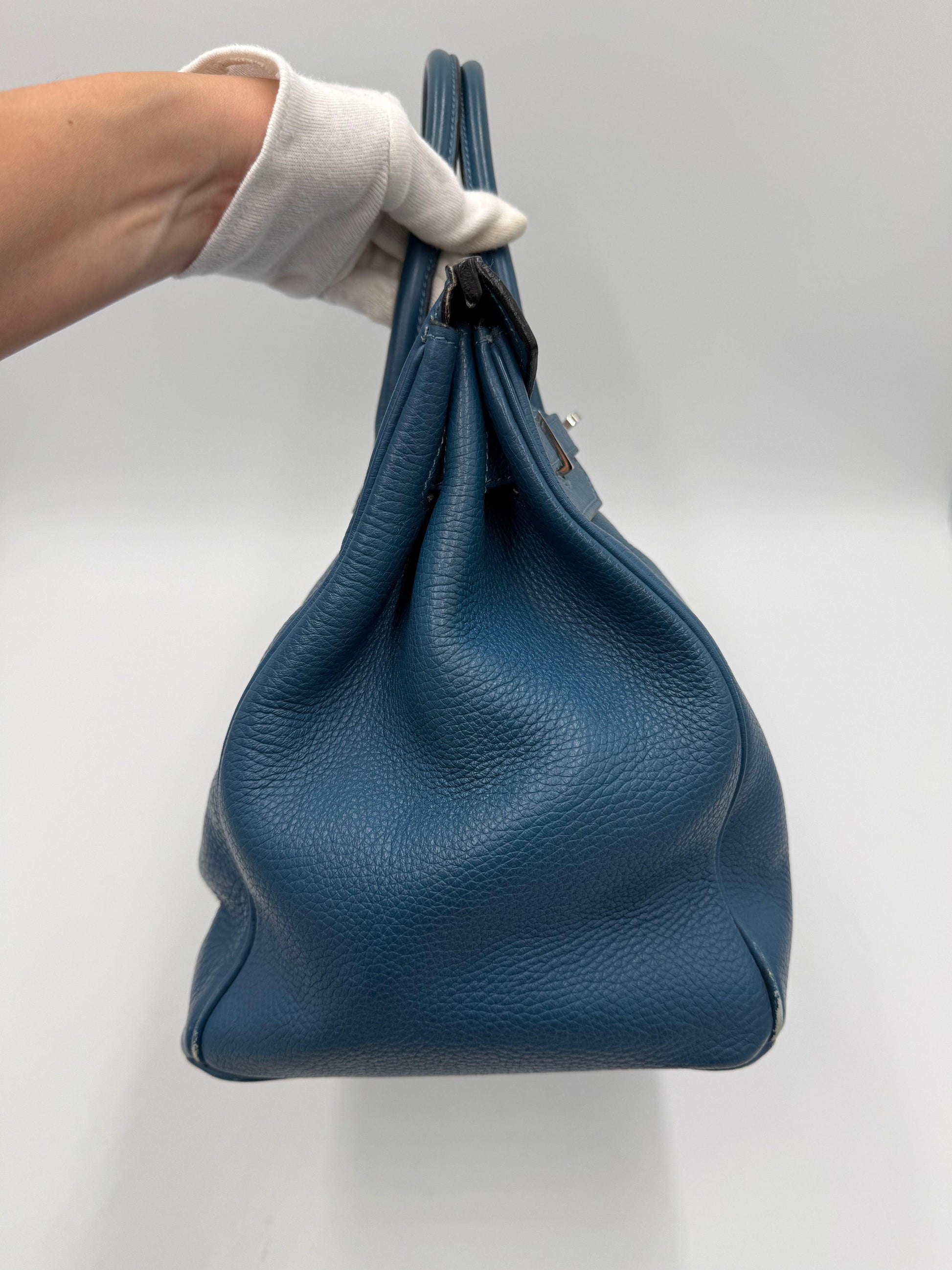 Herm-s-Borsa-Birkin-35-Blue-Jean-in-Pelle-Togo-con-Hardware-Palladio-70420590231876 - Pally Vintage Closet