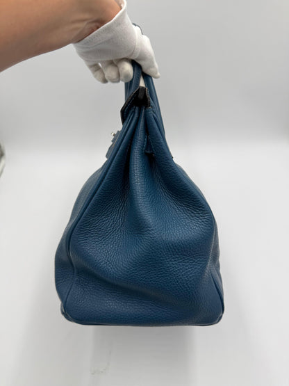 Herm-s-Borsa-Birkin-35-Blue-Jean-in-Pelle-Togo-con-Hardware-Palladio-70420590264644 - Pally Vintage Closet