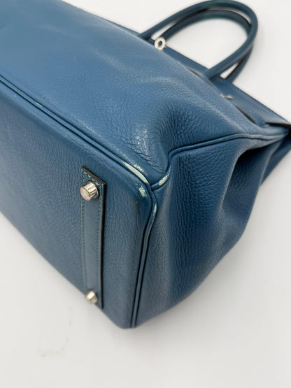 Herm-s-Borsa-Birkin-35-Blue-Jean-in-Pelle-Togo-con-Hardware-Palladio-70420590297412 - Pally Vintage Closet