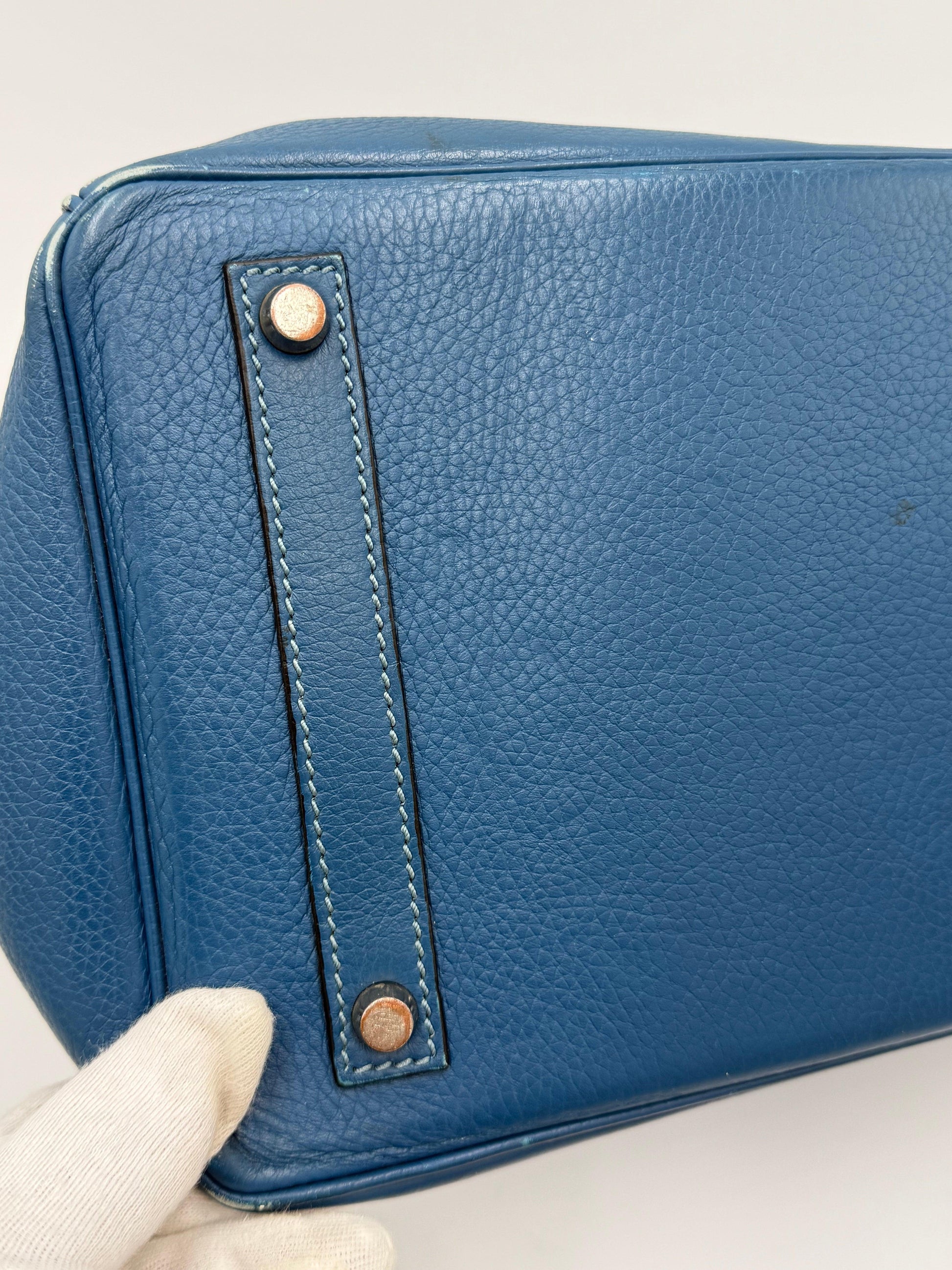 Herm-s-Borsa-Birkin-35-Blue-Jean-in-Pelle-Togo-con-Hardware-Palladio-70420590362948 - Pally Vintage Closet