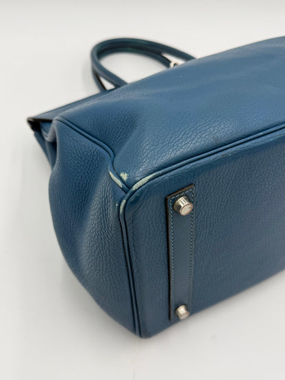 Herm-s-Borsa-Birkin-35-Blue-Jean-in-Pelle-Togo-con-Hardware-Palladio-70420590395716 - Pally Vintage Closet