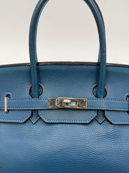 Herm-s-Borsa-Birkin-35-Blue-Jean-in-Pelle-Togo-con-Hardware-Palladio-70420590428484 - Pally Vintage Closet