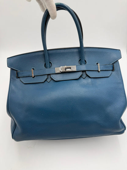 Herm-s-Borsa-Birkin-35-Blue-Jean-in-Pelle-Togo-con-Hardware-Palladio-70420590494020 - Pally Vintage Closet