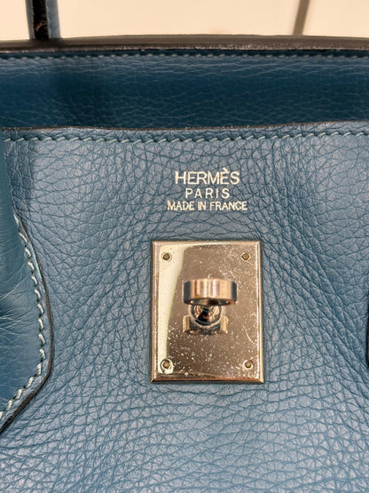 Herm-s-Borsa-Birkin-35-Blue-Jean-in-Pelle-Togo-con-Hardware-Palladio-70420590559556 - Pally Vintage Closet
