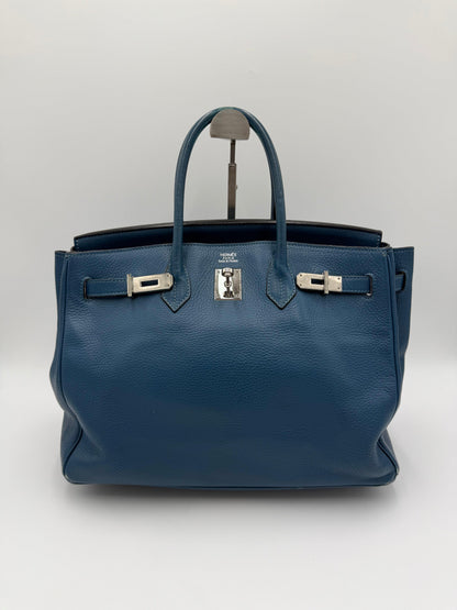 Herm-s-Borsa-Birkin-35-Blue-Jean-in-Pelle-Togo-con-Hardware-Palladio-70420590657860 - Pally Vintage Closet