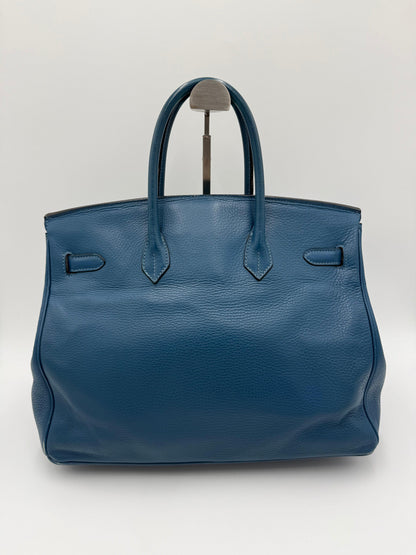 Herm-s-Borsa-Birkin-35-Blue-Jean-in-Pelle-Togo-con-Hardware-Palladio-70420590690628 - Pally Vintage Closet