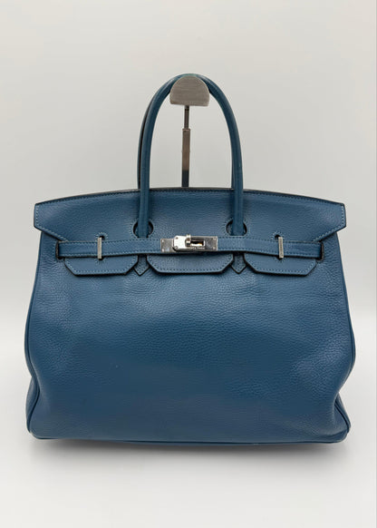 Herm-s-Borsa-Birkin-35-Blue-Jean-in-Pelle-Togo-con-Hardware-Palladio-70420590723396 - Pally Vintage Closet