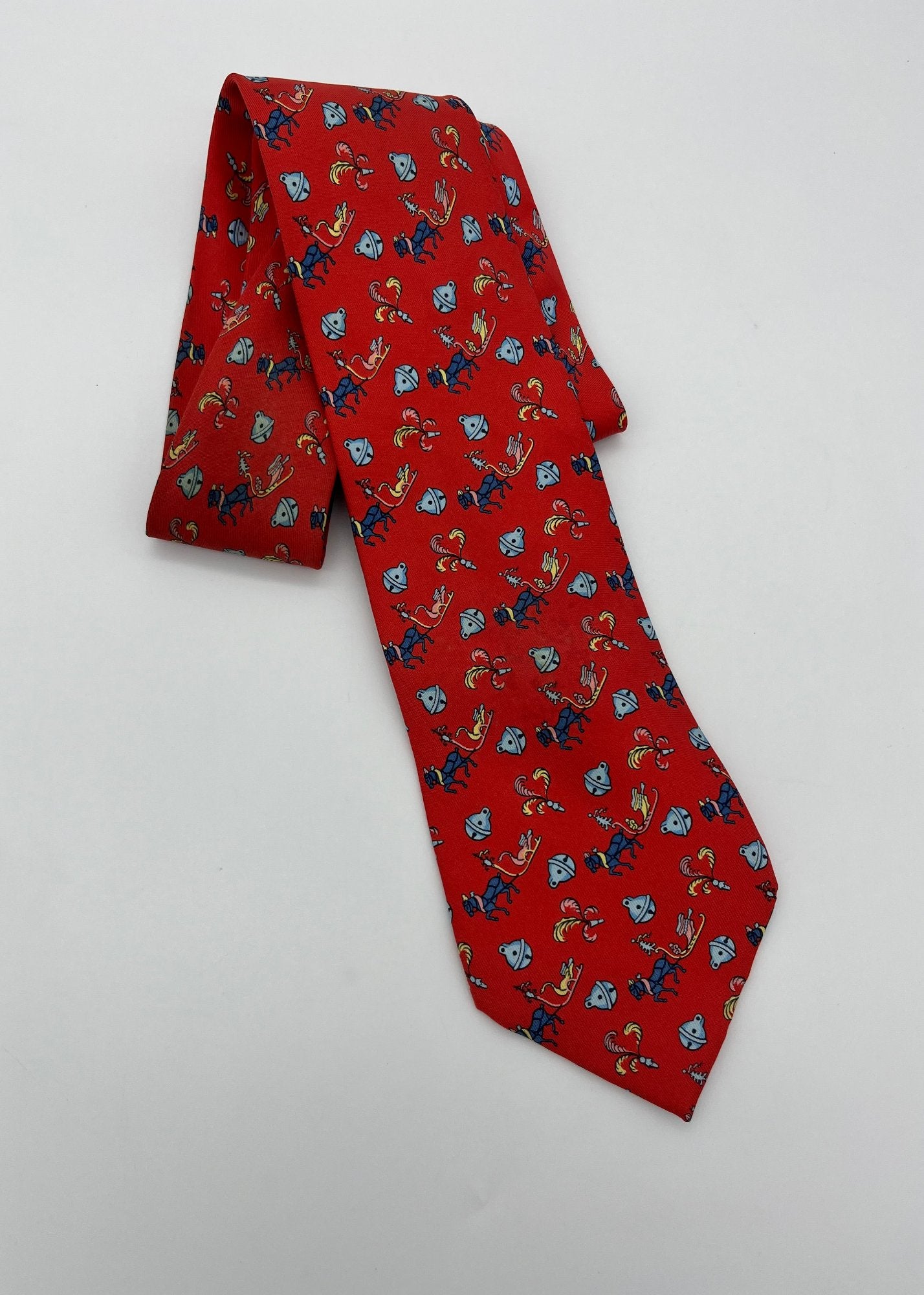 Hermès Cravatta in Seta Vintage Rossa