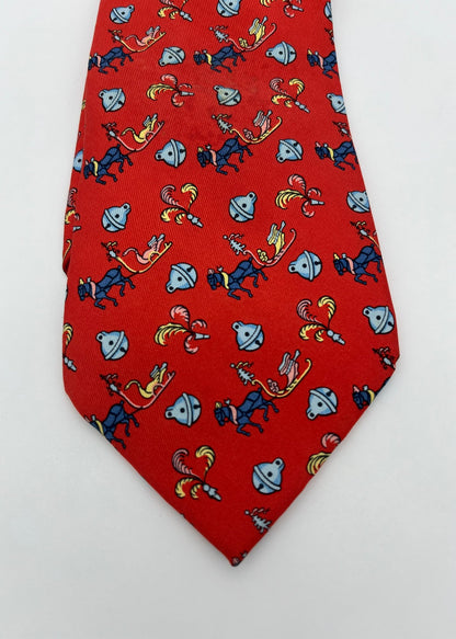 Hermès Cravatta in Seta Vintage Rossa