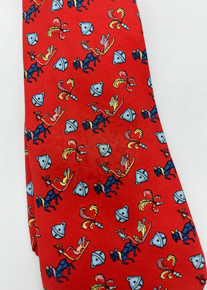 Hermès Cravatta in Seta Vintage Rossa