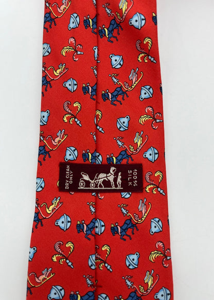 Hermès Cravatta in Seta Vintage Rossa