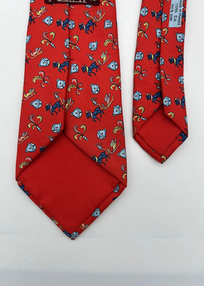 Hermès Cravatta in Seta Vintage Rossa