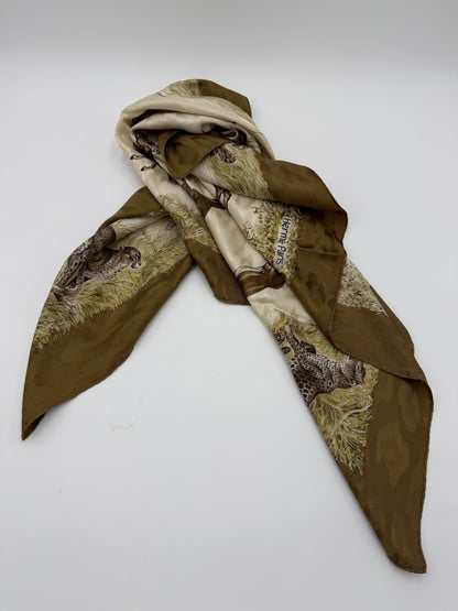 Hermès Foulard Vintage Kenya Seta Jacquard Cachi - Pally Vintage Closet