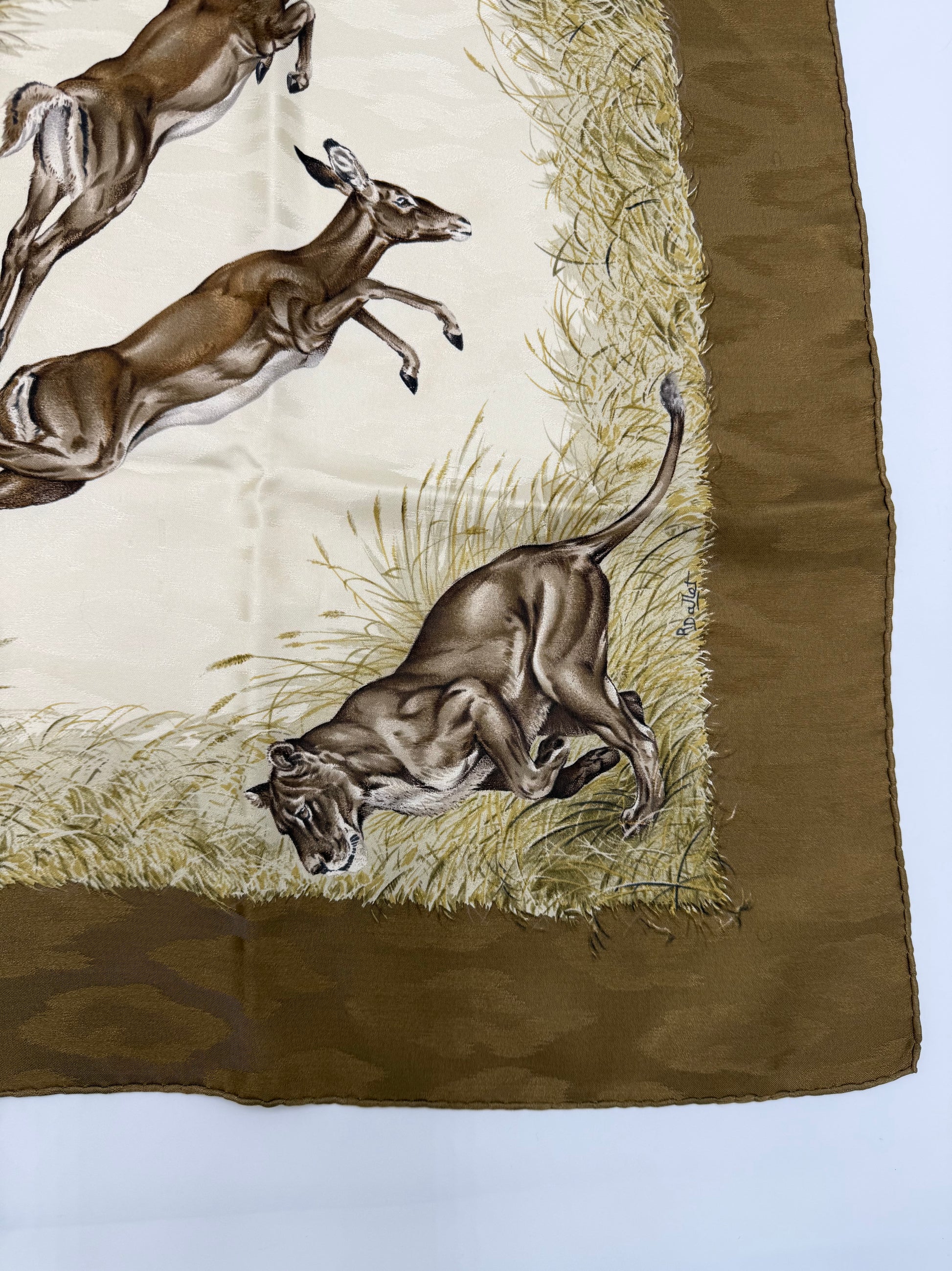 Hermès Foulard Vintage Kenya Seta Jacquard Cachi - Pally Vintage Closet