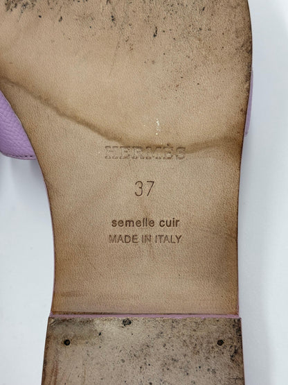 Hermès Oran Sandals in Violet Amethyst Epsom Leather