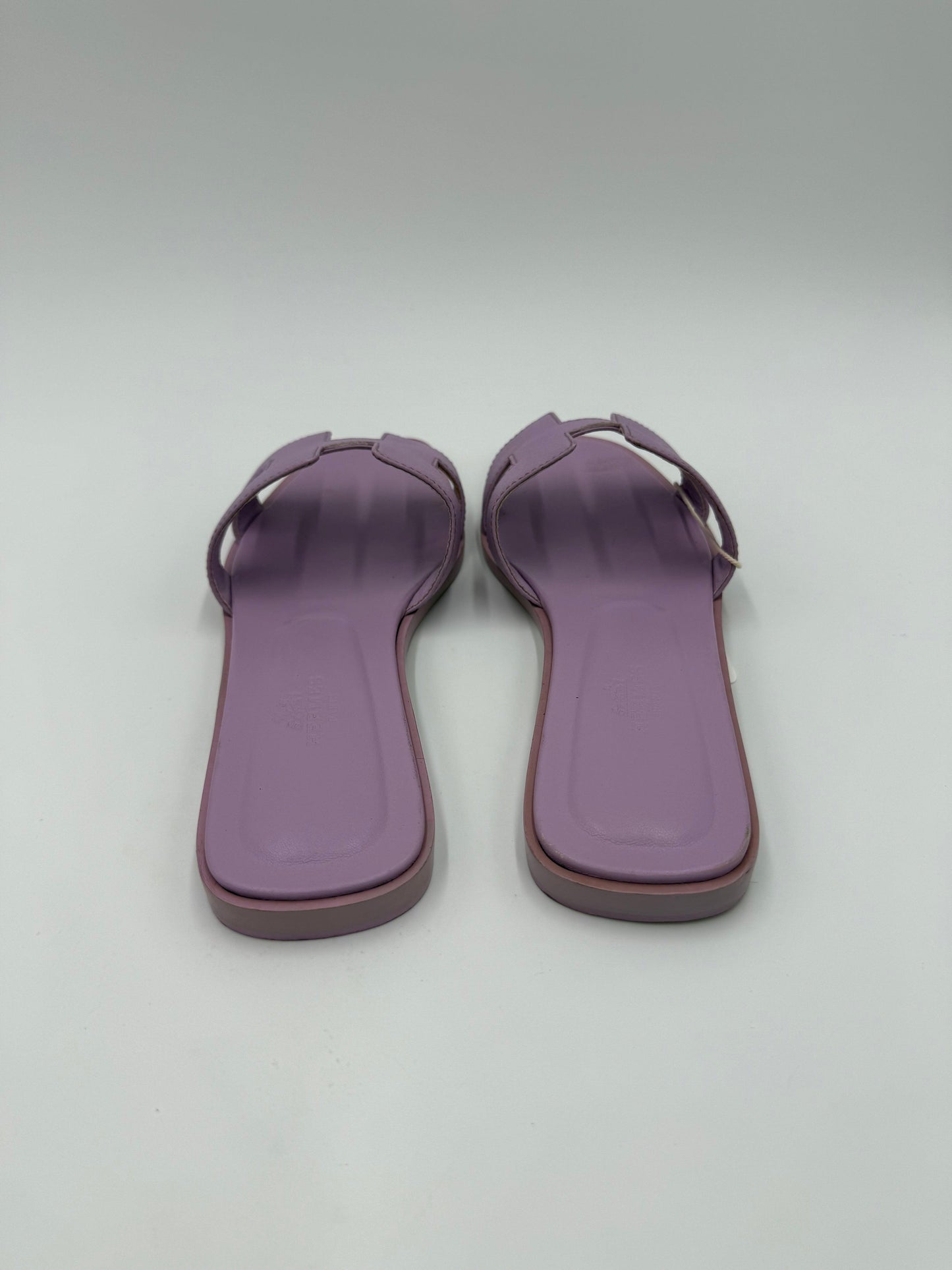 Hermès Oran Sandals in Violet Amethyst Epsom Leather